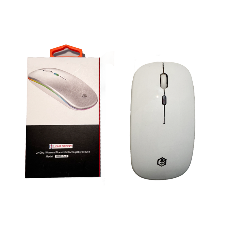Light Breeze 2.4Ghz Wireless Bluetooth Rechargeable Mouse - White